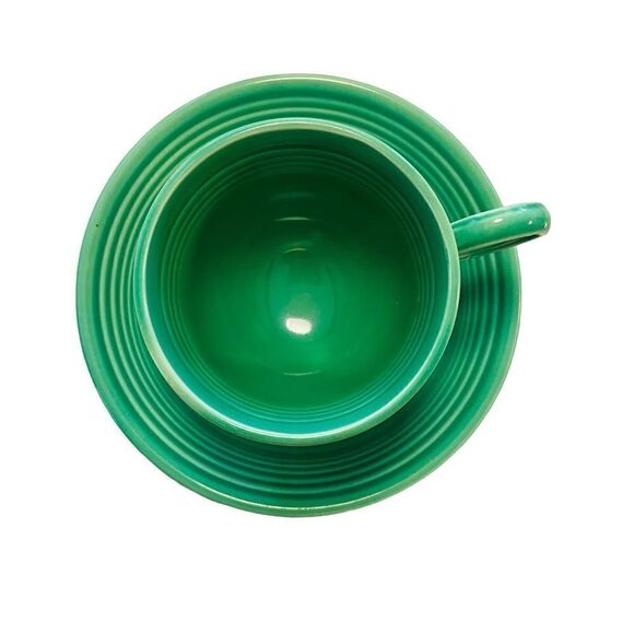 Vintage 30's Fiestaware Teacup and Saucer Light Green - Picture 2 of 5